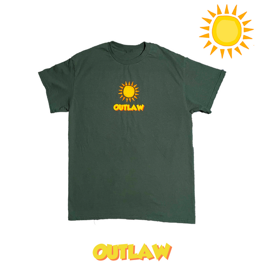 "SUN" FOREST GREEN OUTLAW TEE