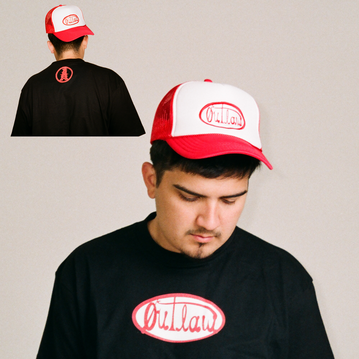 "TRUCKER" RED OUTLAW TEE