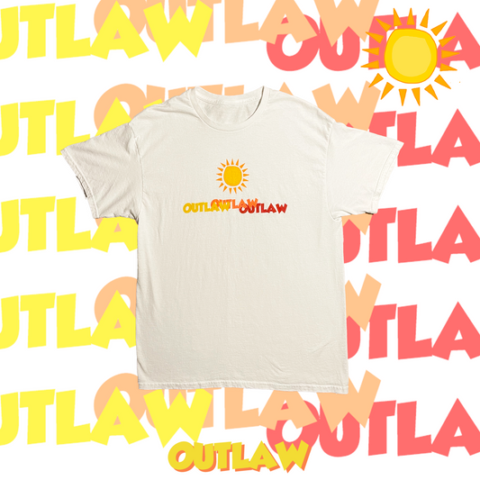 "SUN" EQUINOX WHITE OUTLAW TEE